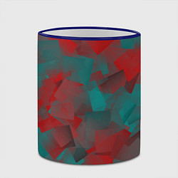 Кружка 3D Зелено-красный калейдоскоп, цвет: 3D-синий кант — фото 2