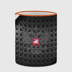 Кружка 3D Россия герб карбон, цвет: 3D-оранжевый кант — фото 2