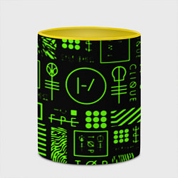 Кружка 3D Twenty one pilots neon, цвет: 3D-белый + желтый — фото 2