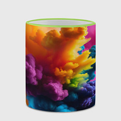 Кружка 3D Взрыв разноцветных облаков, цвет: 3D-светло-зеленый кант — фото 2