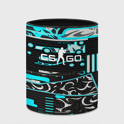 Кружка цветная CSGO winter sport / 3D-Белый + черный – фото 2