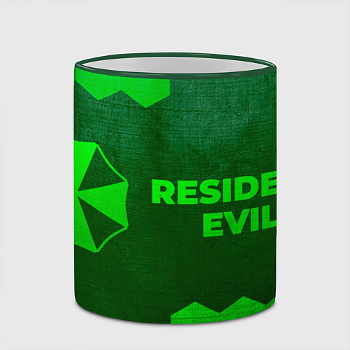 Кружка цветная Resident Evil - green gradient по-горизонтали / 3D-Зеленый кант – фото 2