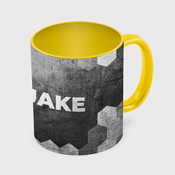 Кружка 3D Quake - grey gradient по-горизонтали, цвет: 3D-белый + желтый