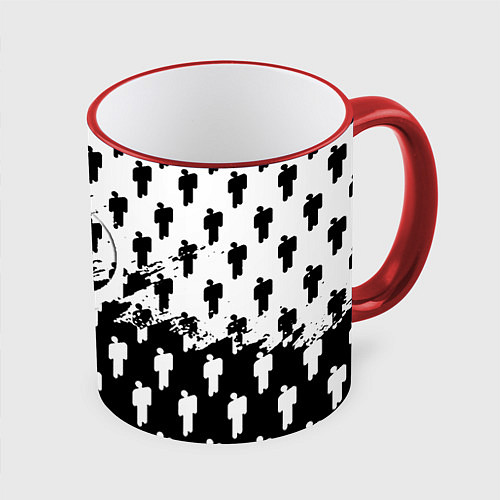 Кружка цветная Quake pattern men / 3D-Красный кант – фото 1