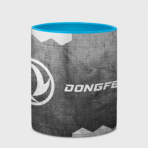 Кружка цветная Dongfeng - grey gradient по-горизонтали / 3D-Белый + небесно-голубой – фото 2
