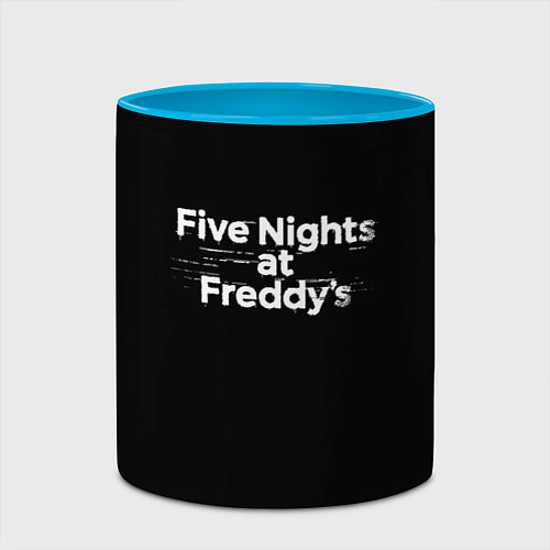 Кружка цветная Friday Night Funkin logo / 3D-Белый + небесно-голубой – фото 2