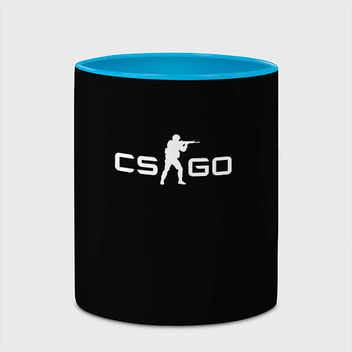 Кружка цветная CSGO logo / 3D-Белый + небесно-голубой – фото 2