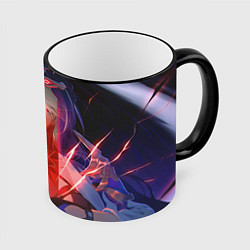 Кружка 3D Honkai Star Rail Black Swan beauty, цвет: 3D-черный кант