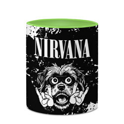 Кружка 3D Nirvana рок пес, цвет: 3D-белый + светло-зеленый — фото 2