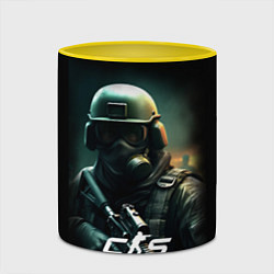 Кружка 3D CS counter terrorist, цвет: 3D-белый + желтый — фото 2