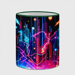 Кружка 3D Neon fantasy - ai art, цвет: 3D-зеленый кант — фото 2