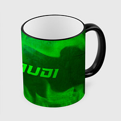 Кружка 3D Audi - green gradient по-горизонтали, цвет: 3D-черный кант