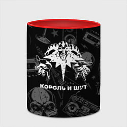 Кружка 3D Король и Шут с потертостями на темном фоне, цвет: 3D-белый + красный — фото 2