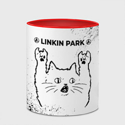 Кружка 3D Linkin Park 2024 рок кот на светлом фоне, цвет: 3D-белый + красный — фото 2