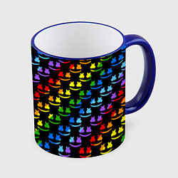 Кружка 3D Marshmello pattern neon, цвет: 3D-синий кант