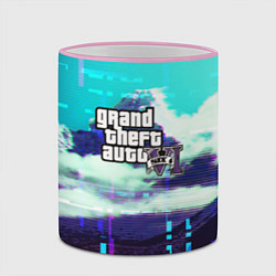 Кружка 3D GTA6 glitch pattern, цвет: 3D-розовый кант — фото 2