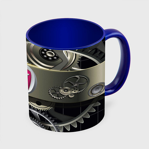 Кружка цветная FIAT logo motors / 3D-Белый + синий – фото 1