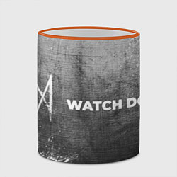 Кружка 3D Watch Dogs - grey gradient по-горизонтали, цвет: 3D-оранжевый кант — фото 2