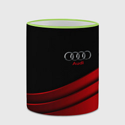 Кружка 3D AUDI carbon metal, цвет: 3D-светло-зеленый кант — фото 2