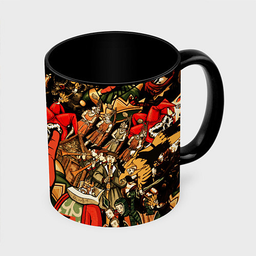 Кружка цветная Король и шут рок средневековья / 3D-Белый + черный – фото 1