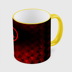 Кружка 3D Linkin Park red poly, цвет: 3D-желтый кант