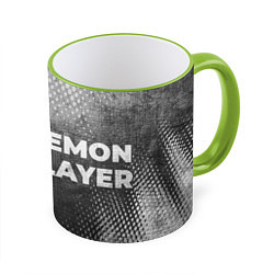 Кружка 3D Demon Slayer - grey gradient по-горизонтали, цвет: 3D-светло-зеленый кант