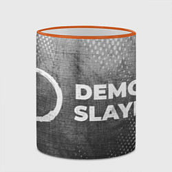 Кружка 3D Demon Slayer - grey gradient по-горизонтали, цвет: 3D-оранжевый кант — фото 2