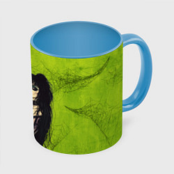 Кружка 3D Битлджус и Лидия, цвет: 3D-белый + небесно-голубой