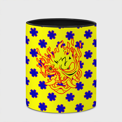 Кружка цветная Samurai fire logo steel / 3D-Белый + черный – фото 2