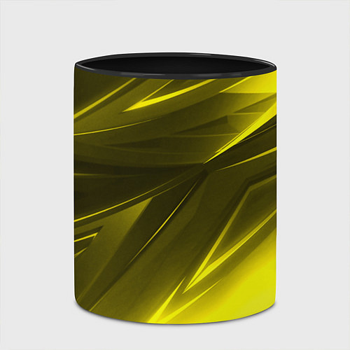 Кружка цветная Gold stripes abstraction / 3D-Белый + черный – фото 2