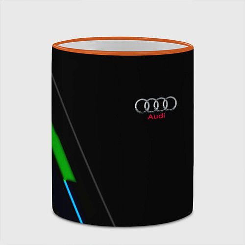 Кружка цветная AUDI geometry line / 3D-Оранжевый кант – фото 2