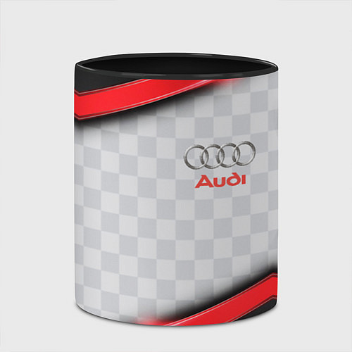 Кружка цветная AUDI auto texture / 3D-Белый + черный – фото 2