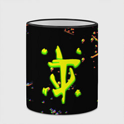 Кружка 3D Doom кислотное лого глитч, цвет: 3D-черный кант — фото 2