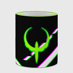 Кружка 3D Quake глитч геометрия, цвет: 3D-светло-зеленый кант — фото 2