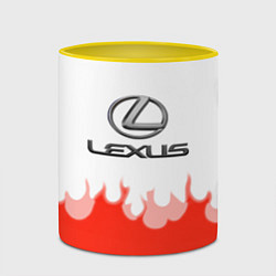 Кружка 3D Lexus fire, цвет: 3D-белый + желтый — фото 2