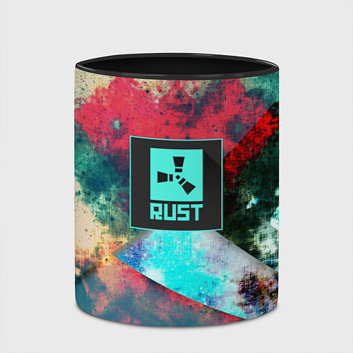 Кружка цветная RUST geometry color / 3D-Белый + черный – фото 2