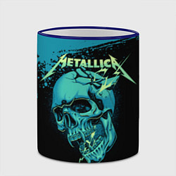 Кружка 3D Metallica - молния пробивает череп, цвет: 3D-синий кант — фото 2