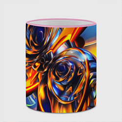 Кружка 3D Жидкие краски фрактал, цвет: 3D-розовый кант — фото 2