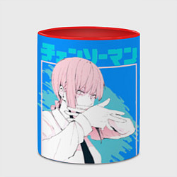 Кружка 3D Макима персонаж Человек-бензопила, цвет: 3D-белый + красный — фото 2