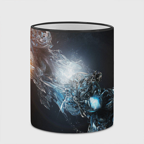 Кружка цветная Космическая абстракция астероид / 3D-Черный кант – фото 2