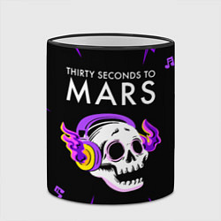 Кружка 3D Thirty Seconds to Mars неоновый череп, цвет: 3D-черный кант — фото 2