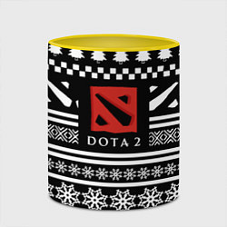 Кружка 3D Dota pattern game, цвет: 3D-белый + желтый — фото 2