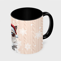 Кружка 3D Угрюмый кот, цвет: 3D-белый + черный