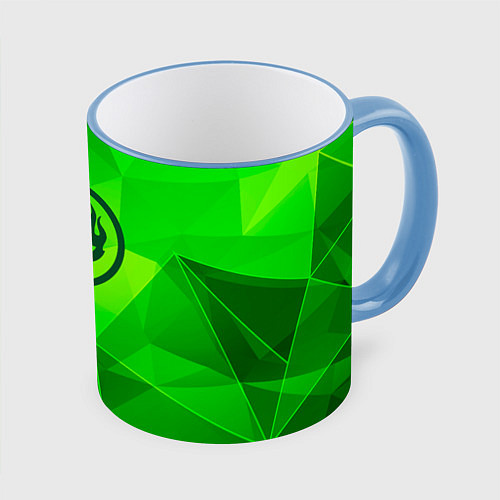 Кружка цветная The Offspring green poly / 3D-Небесно-голубой кант – фото 1