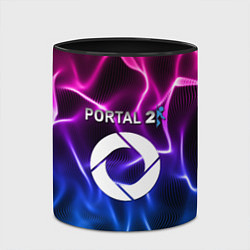 Кружка 3D Portal неоновые волны, цвет: 3D-белый + черный — фото 2