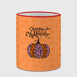 Кружка 3D Halloween - тыква леопардовая, цвет: 3D-красный кант — фото 2