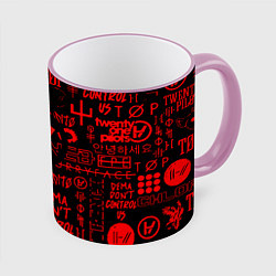 Кружка 3D Twenty one pilots pattern rock steel, цвет: 3D-розовый кант