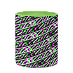 Кружка 3D Juventus glitch pattern, цвет: 3D-белый + светло-зеленый — фото 2