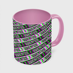 Кружка 3D Juventus glitch pattern, цвет: 3D-белый + розовый