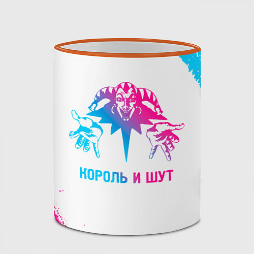 Кружка цветная Король и Шут neon gradient style / 3D-Оранжевый кант – фото 2
